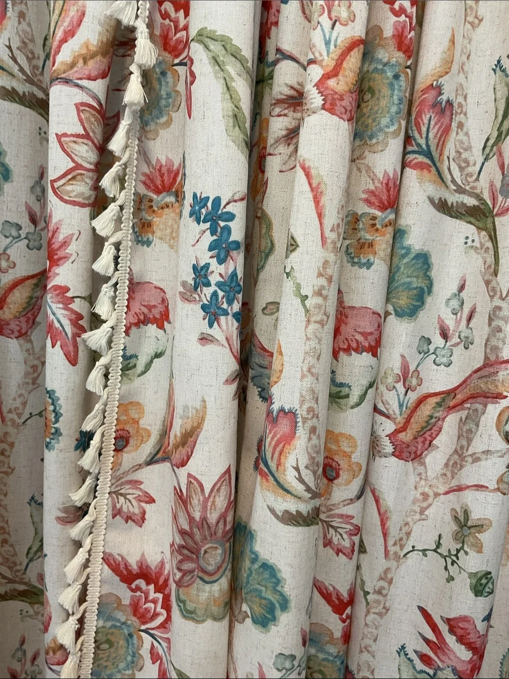 Boho Jacobean pair curtains.